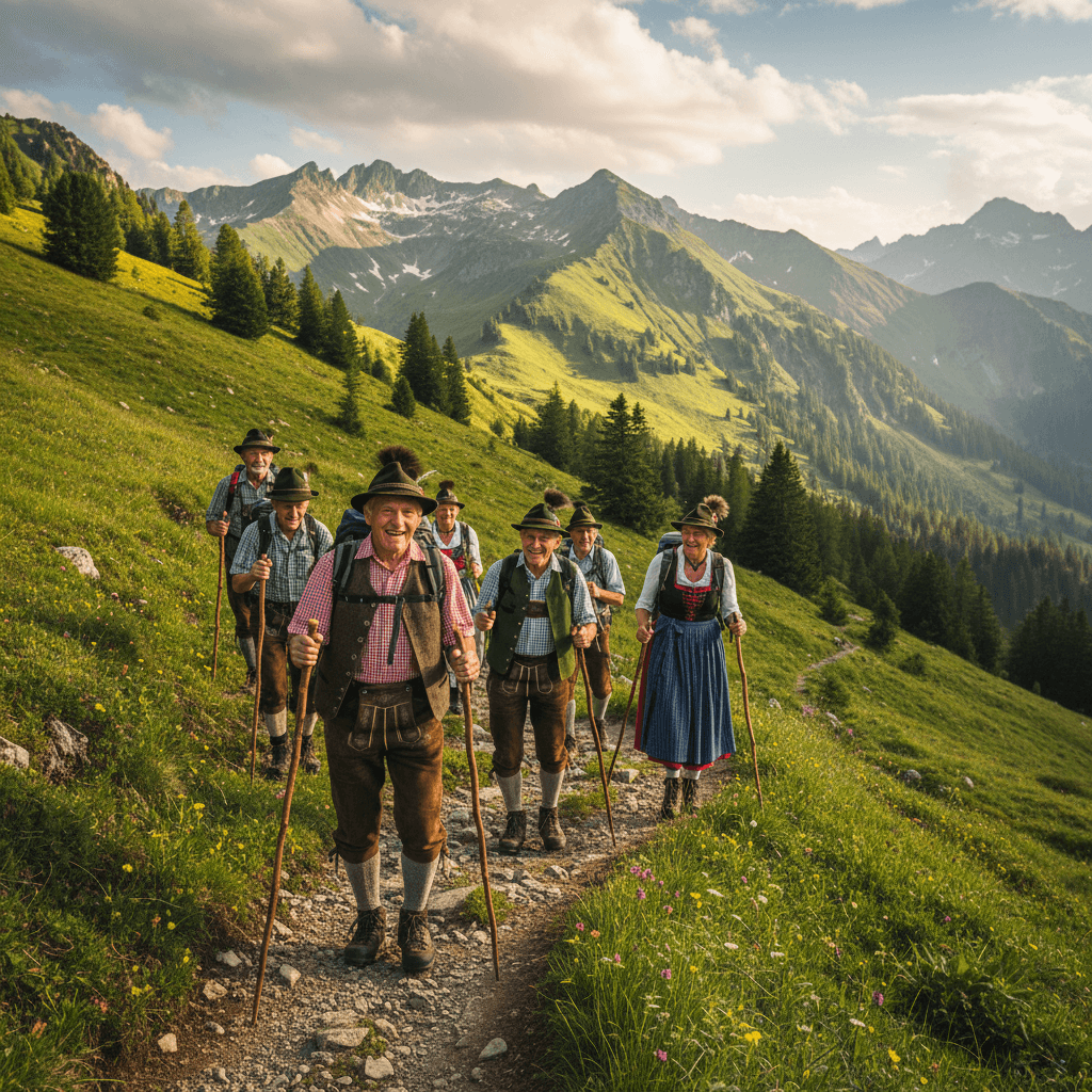 Die Gruppe beim Wandern